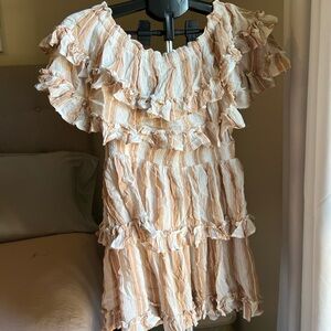 Surf Gypsy Beige and White Textured Fabric